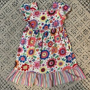 Hanna Andersson Floral Short Sleeve Dress sz 110 or 5